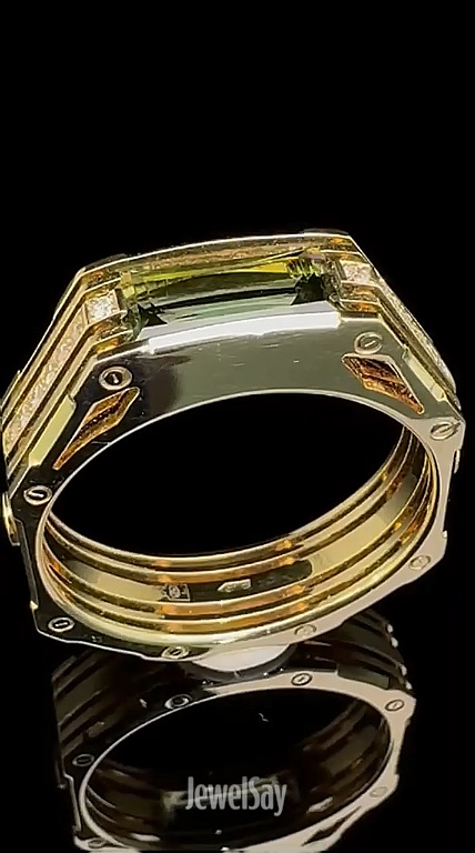 Составное кольцо с натуральным турмалином 1,9 ct и бриллиантами | Сделать на заказ или купить у наших ювелиров