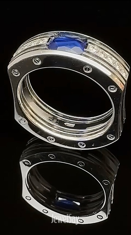 Составное кольцо с натуральным сапфиром 1,1 ct и бриллиантами | Сделать на заказ или купить у наших ювелиров