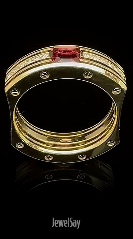 Составное кольцо с натуральной шпинелью 0,6 ct и бриллиантами | Сделать на заказ или купить у наших ювелиров