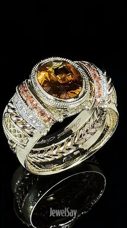 Кольцо с натуральным сапфиром 1,89 ct и бриллиантами Скифия | Купить или заказать изготовление у ювелиров JewelSay