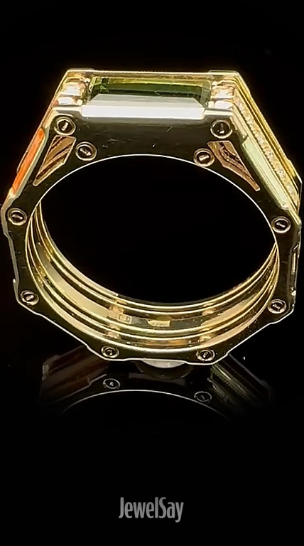 Составное кольцо с натуральным турмалином 1,9 ct и бриллиантами | Сделать на заказ или купить у наших ювелиров